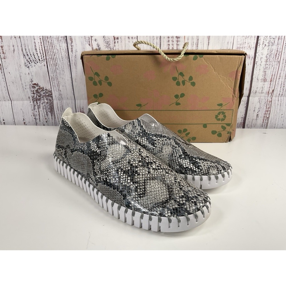 Ilse Jacobsen Tulip 139 Slip-on Women's 11 EU41 Black Snake Embossed Multi
